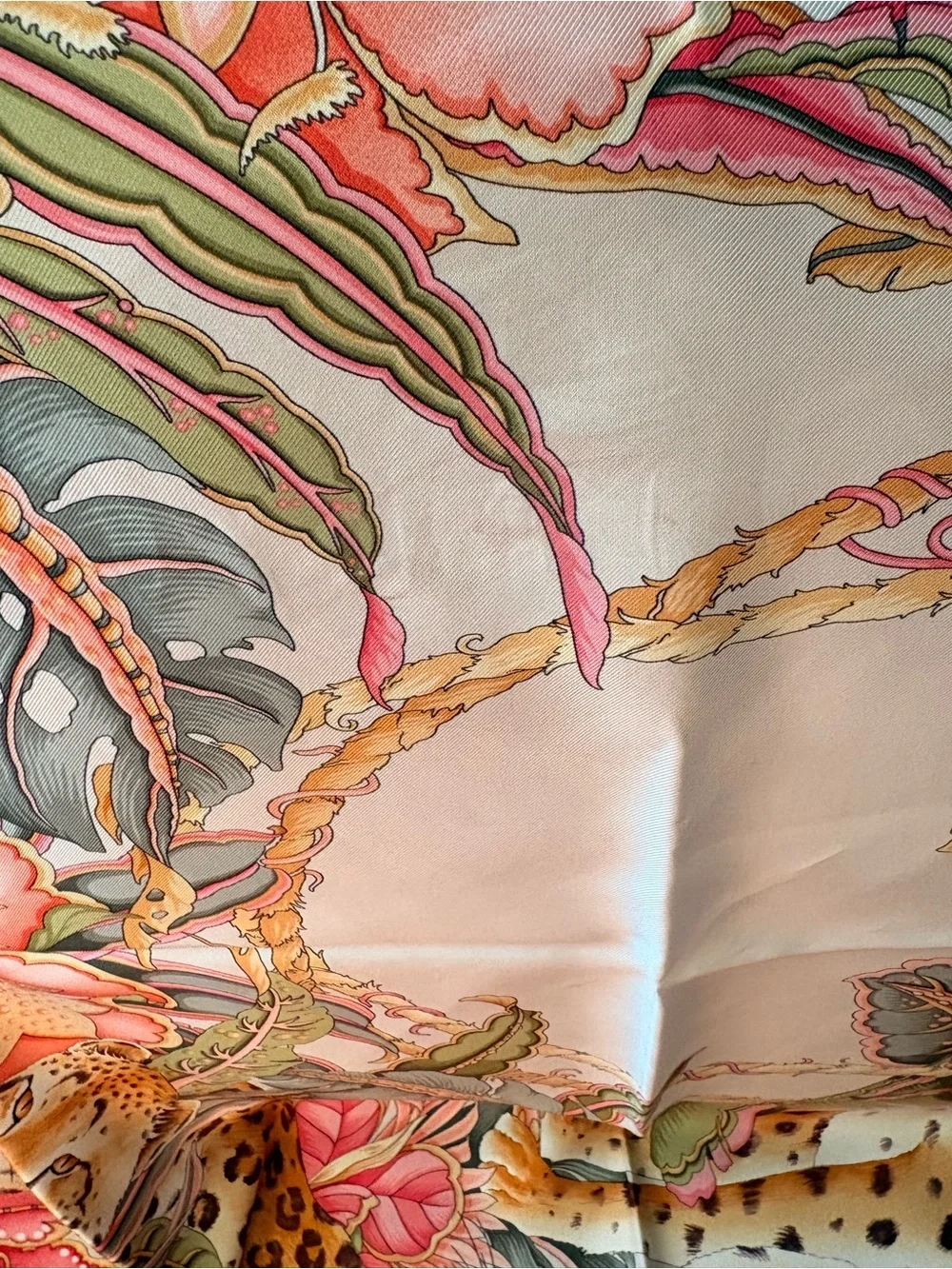 Salvatore Ferragamo Cheetah Print Silk Scarf 34x34